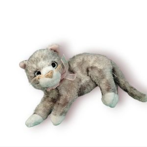 Ty Beanie Babies Rhapsody - Grey Cat with Pink Ribbon